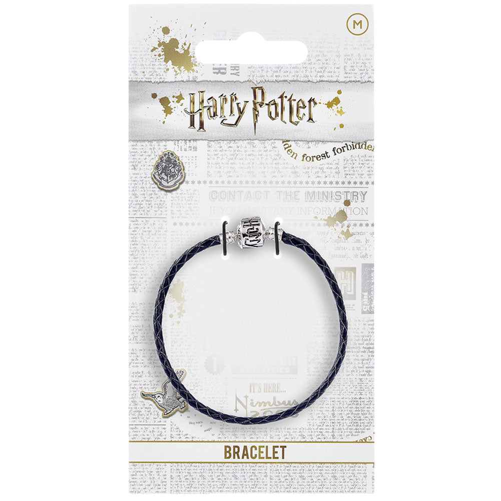 Official Harry Potter Leather Charm Bracelet Black S