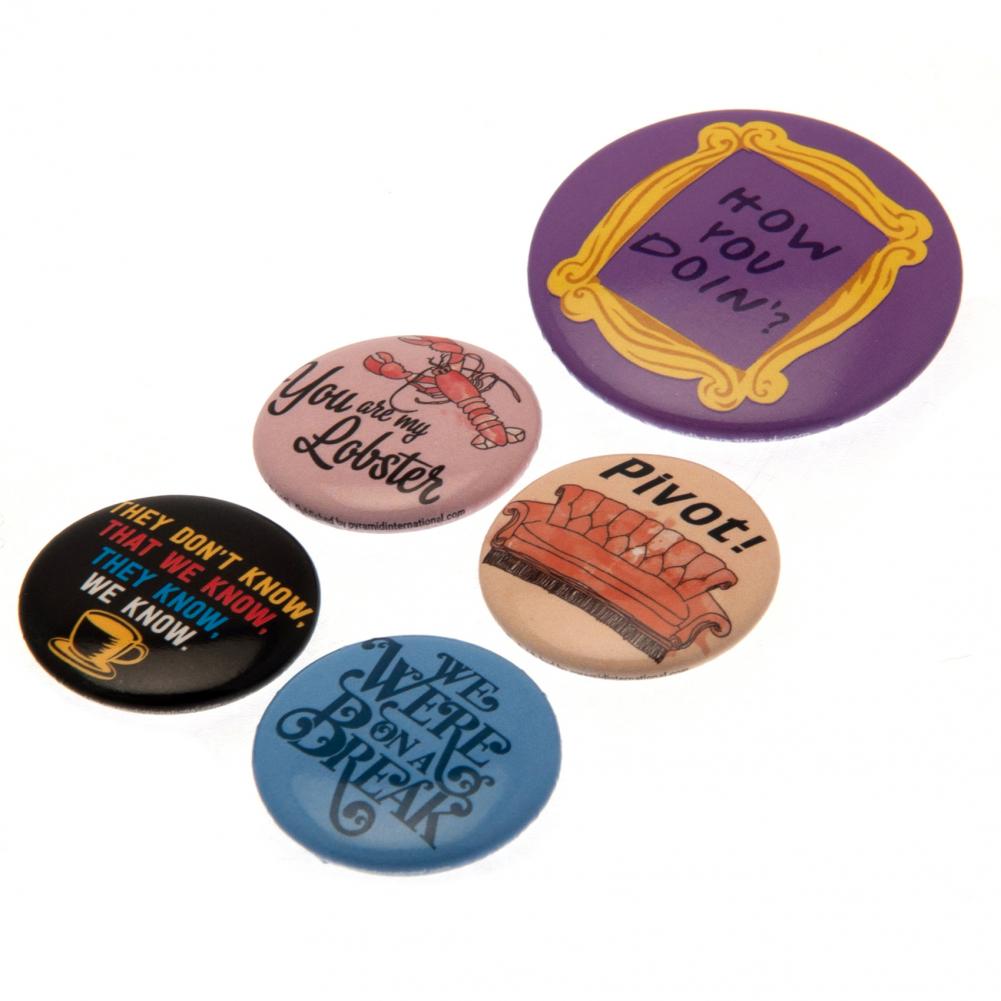 Official Friends Button Badge Set