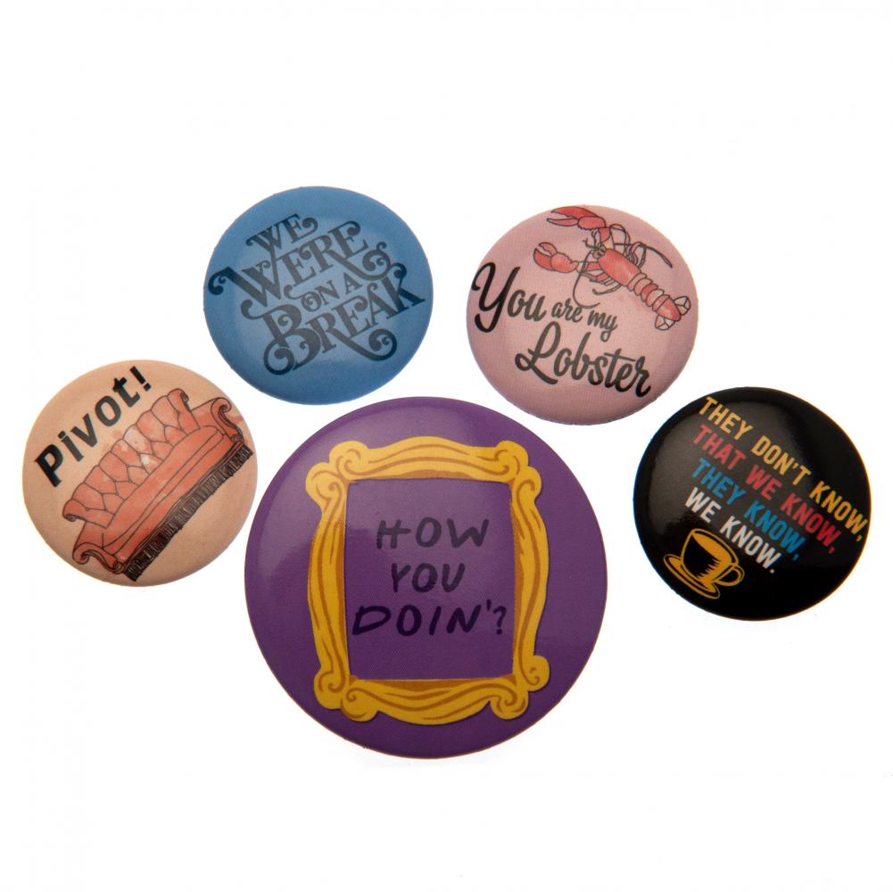 Official Friends Button Badge Set