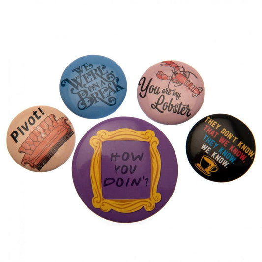 Official Friends Button Badge Set