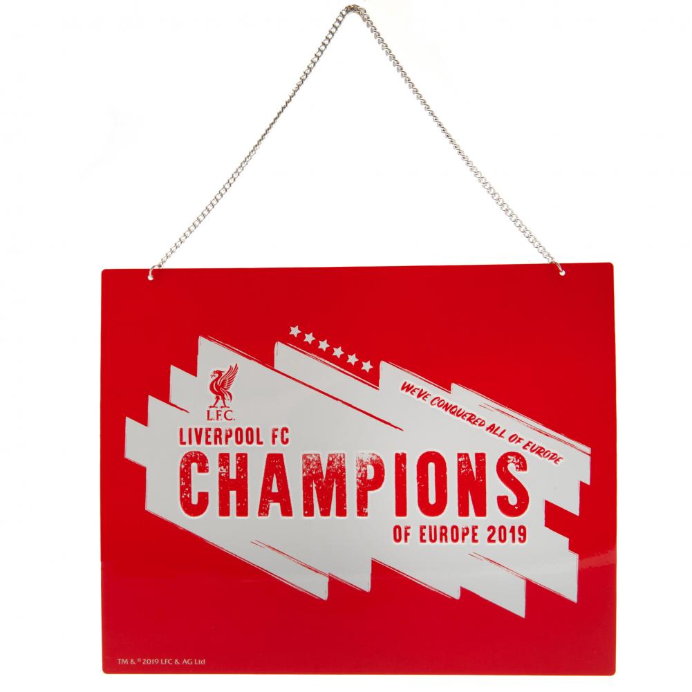 Official Liverpool FC Champions Of Europe Metal Sign