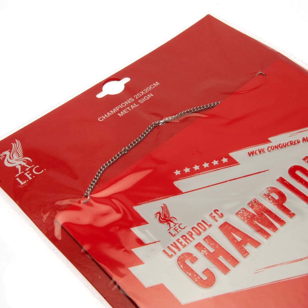 Official Liverpool FC Champions Of Europe Metal Sign