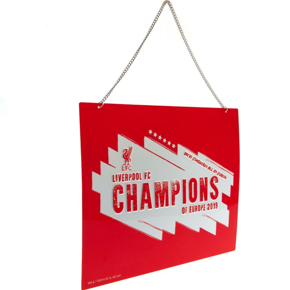 Official Liverpool FC Champions Of Europe Metal Sign