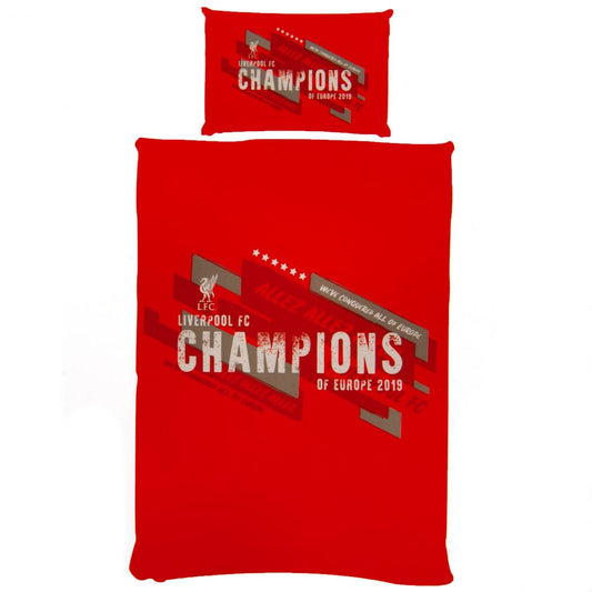 Official Liverpool FC Champions Of Europe Single Duvet Set