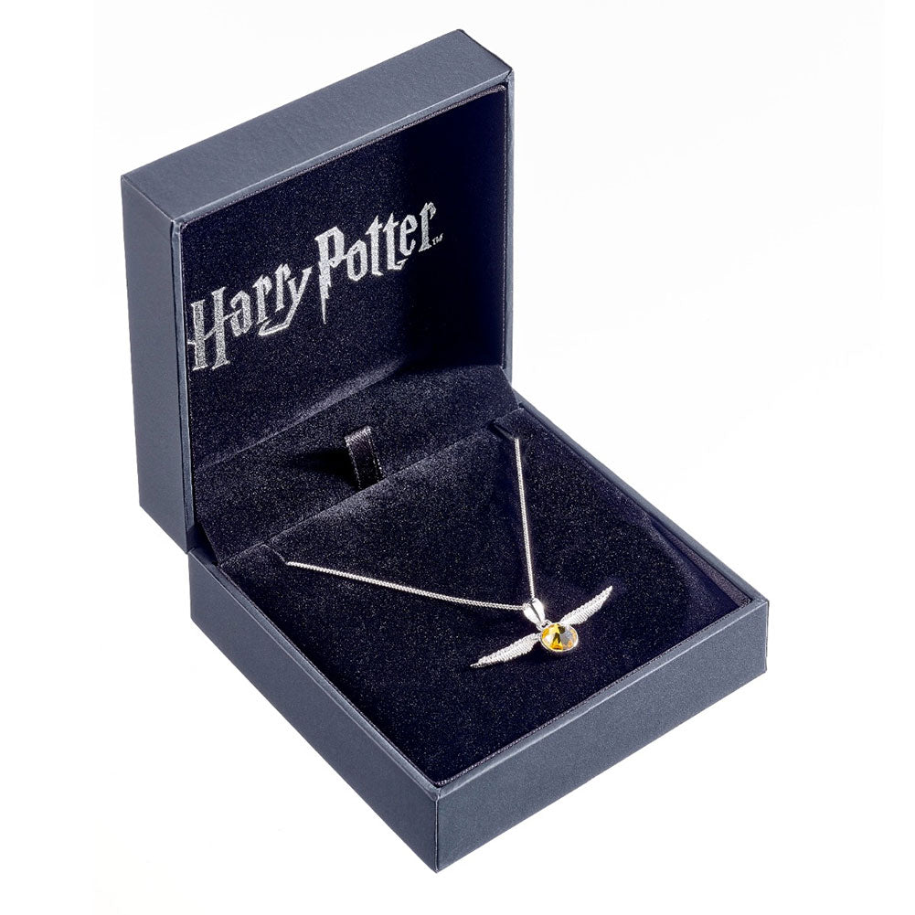 Official Harry Potter Sterling Silver Crystal Necklace Golden Snitch