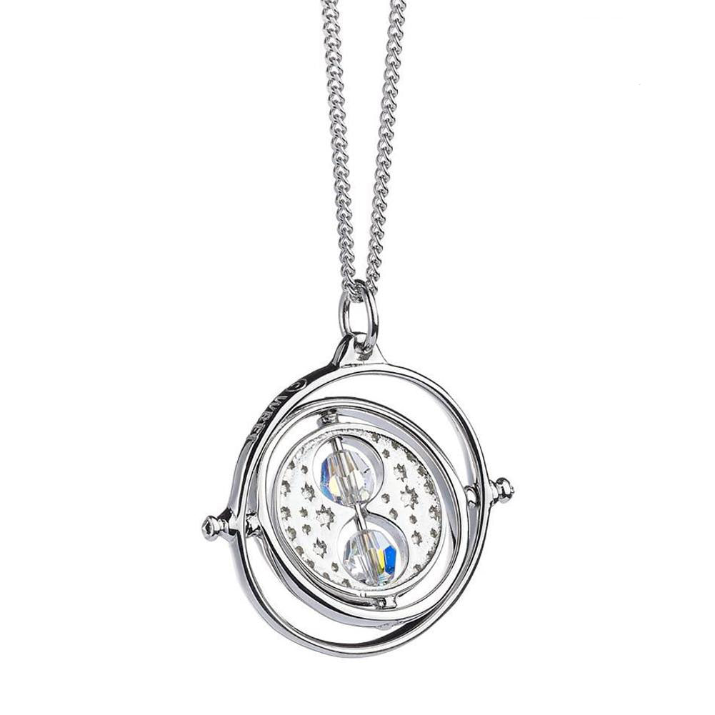 Official Harry Potter Sterling Silver Crystal Necklace Time Turner