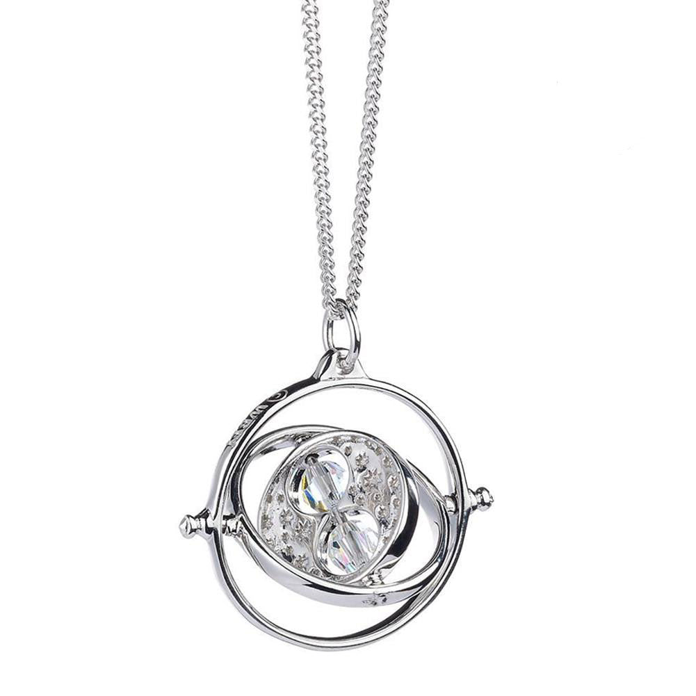 Official Harry Potter Sterling Silver Crystal Necklace Time Turner