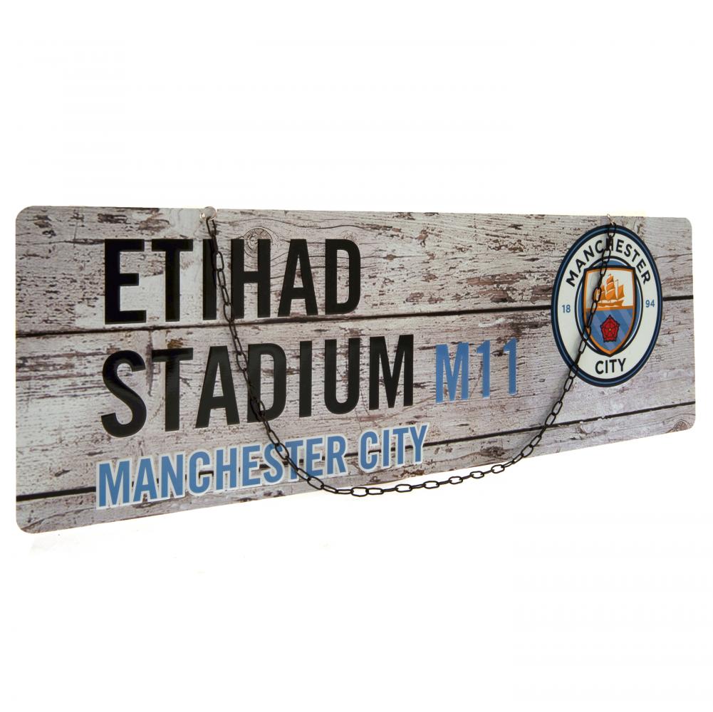 Official Manchester City FC Rustic Garden Sign