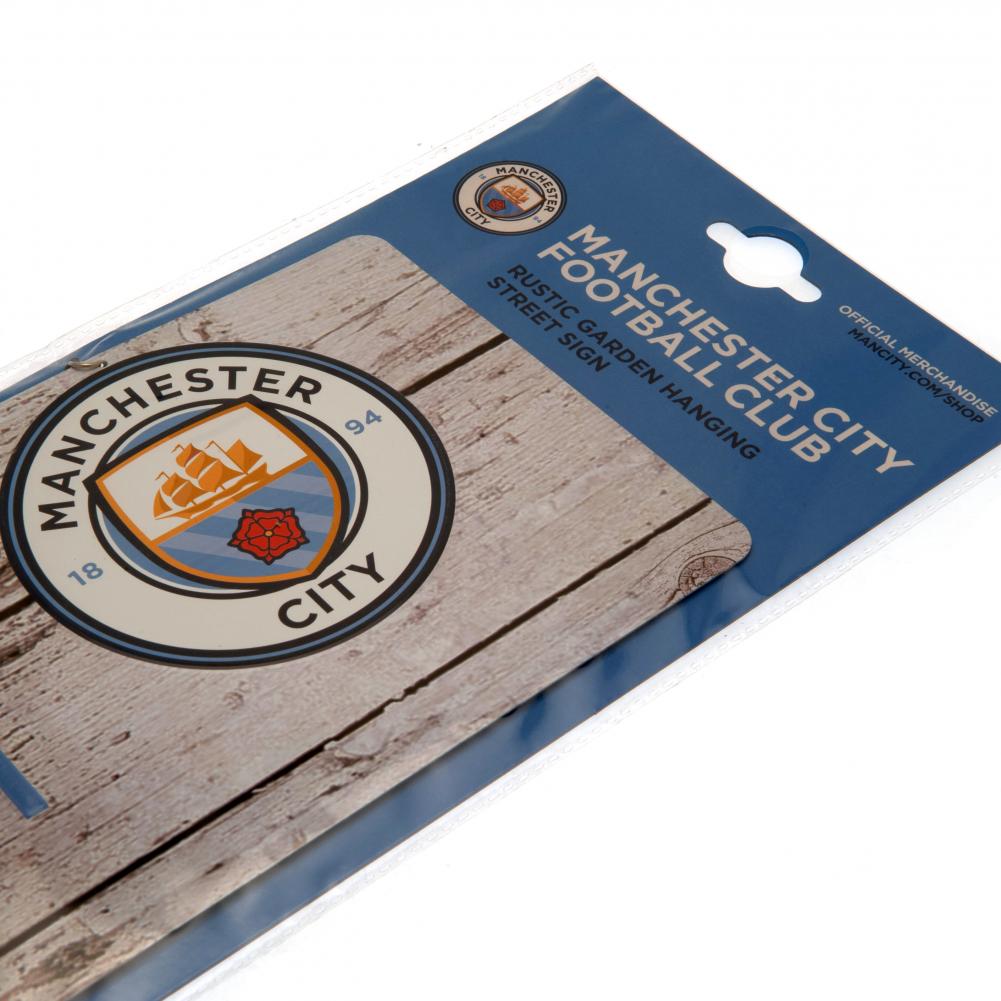 Official Manchester City FC Rustic Garden Sign