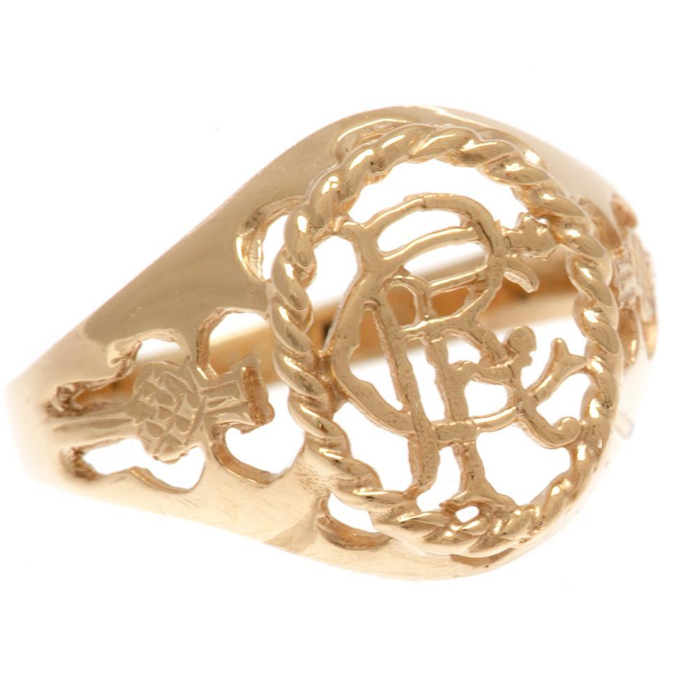 Official Rangers FC 9ct Gold Crest Ring Medium