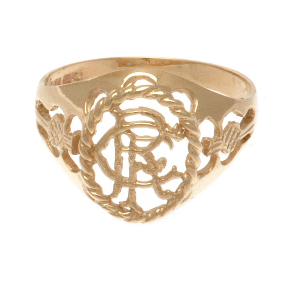 Official Rangers FC 9ct Gold Crest Ring Medium