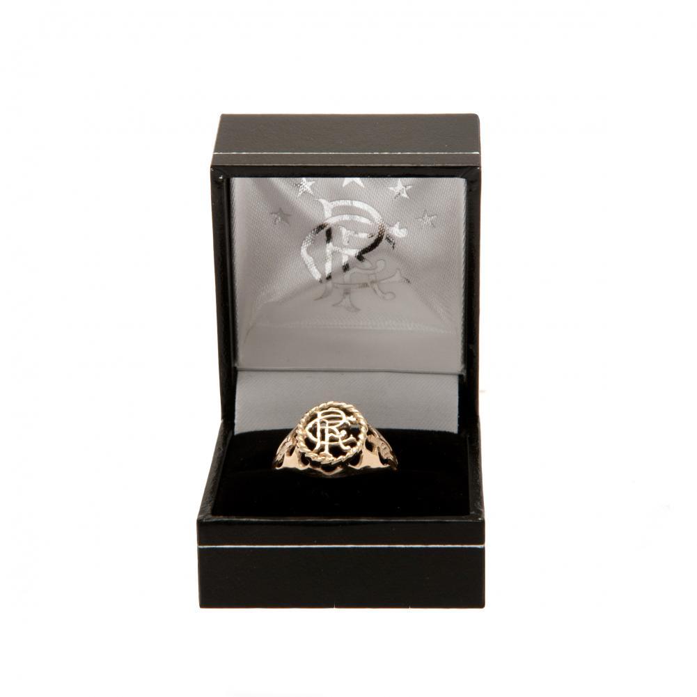 Official Rangers FC 9ct Gold Crest Ring Medium