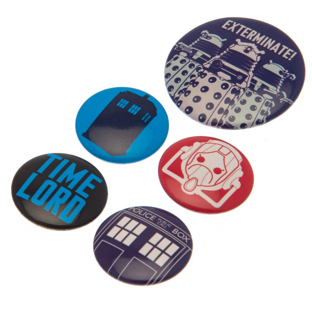 Official Doctor Who Button Badge Set