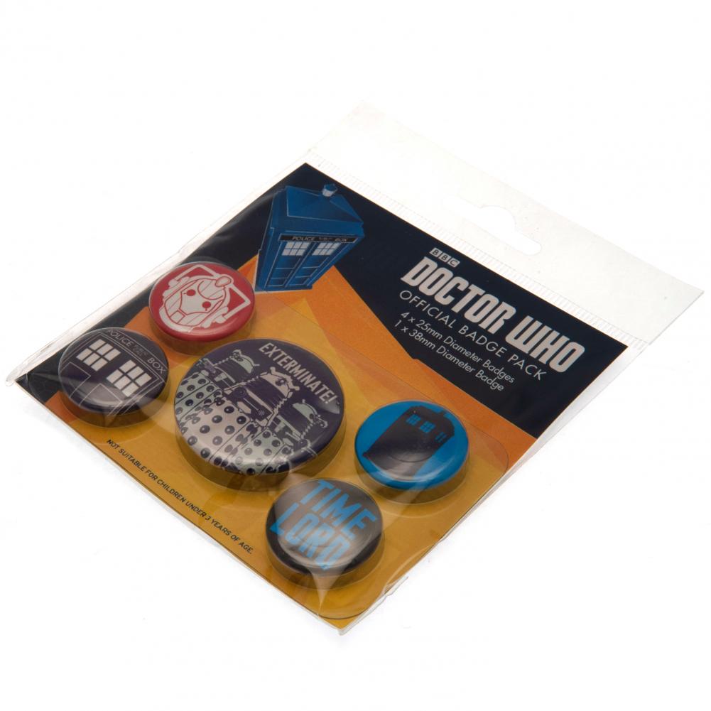 Official Doctor Who Button Badge Set