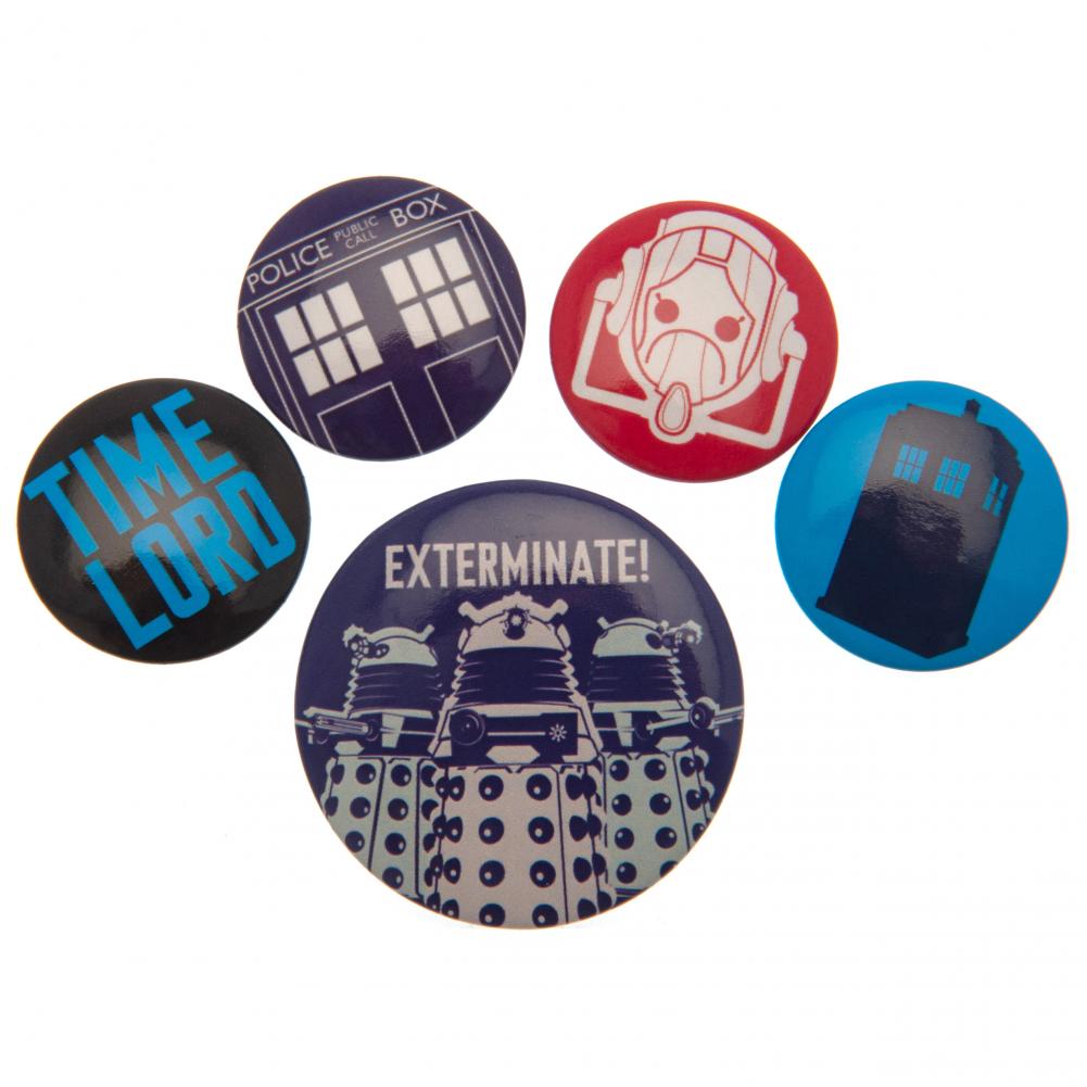 Official Doctor Who Button Badge Set