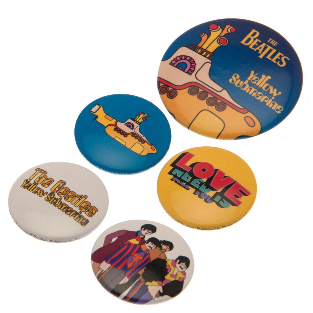 Official The Beatles Button Badge Set Yellow Submarine