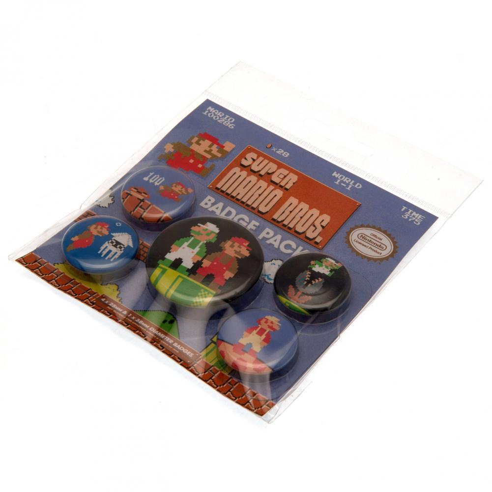 Official Super Mario Button Badge Set Retro