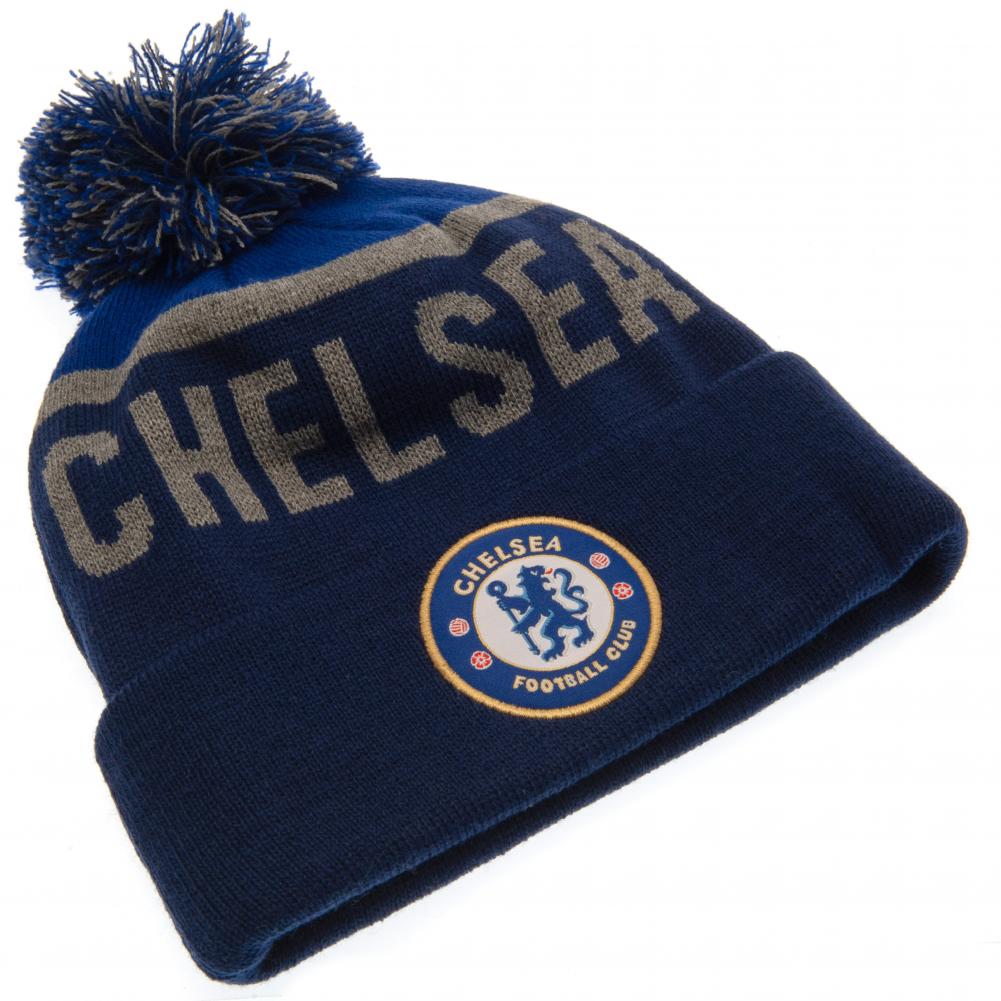 Official Chelsea FC Navy Text Ski Hat