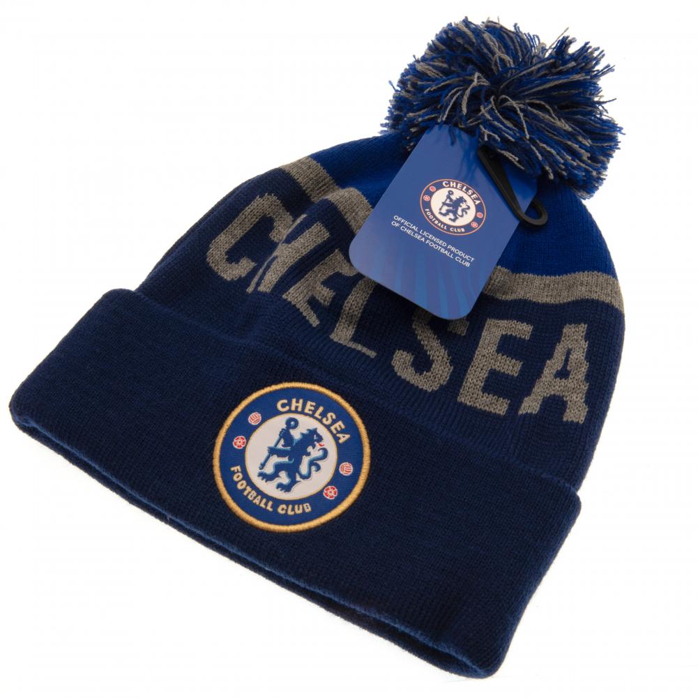 Official Chelsea FC Navy Text Ski Hat