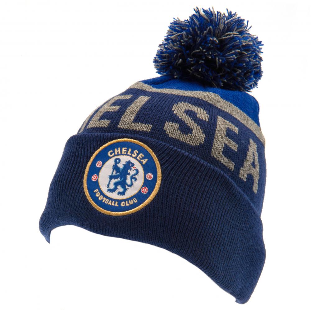 Official Chelsea FC Navy Text Ski Hat