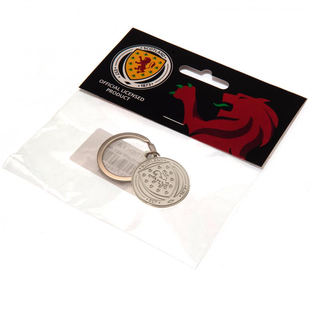 Official Scottish FA Silver Plated Crest Keyring