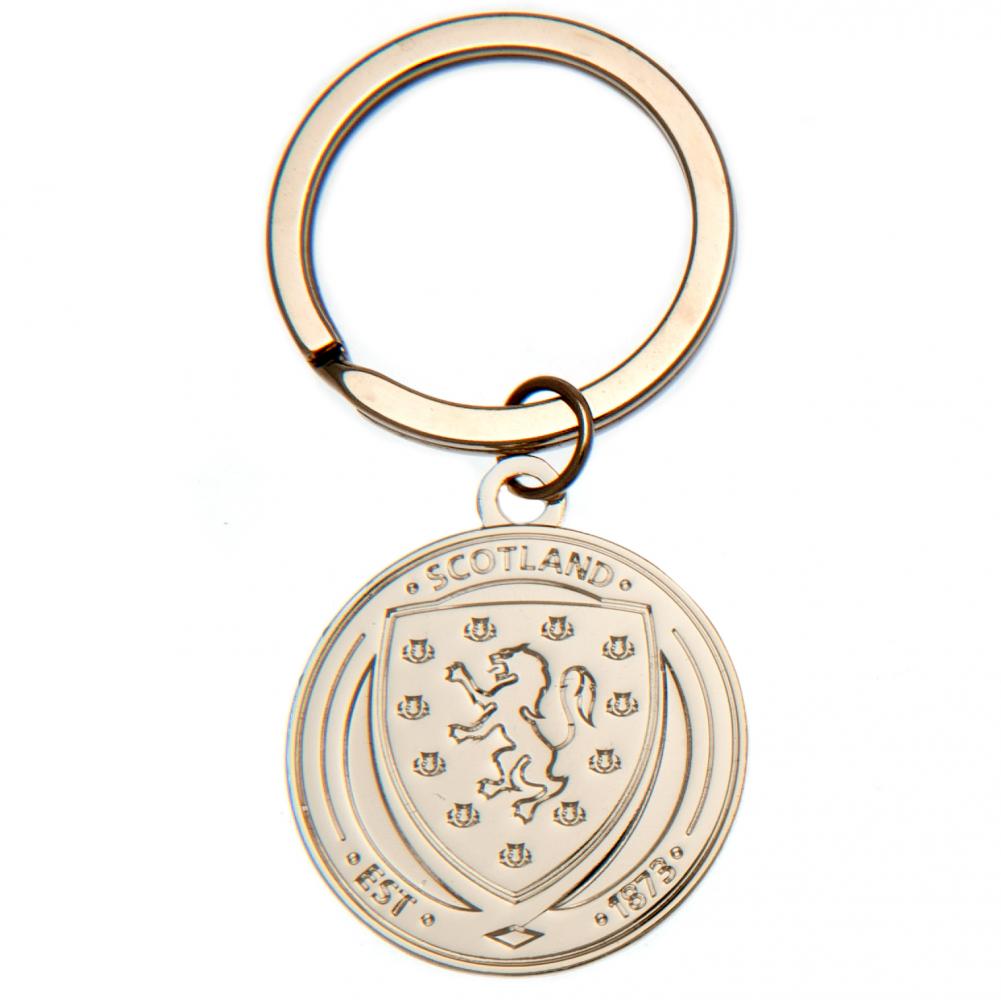 Official Scottish FA Silver Plated Crest Keyring