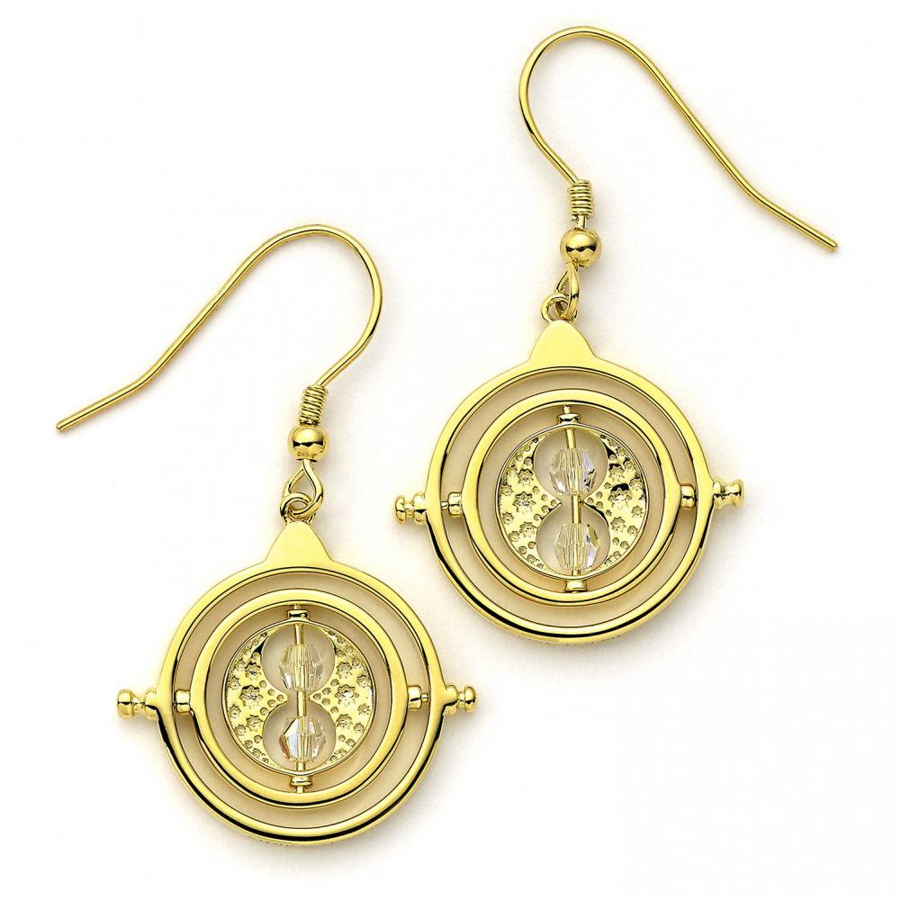 Official Harry Potter Gold Plated Crystal Earrings Time Turner