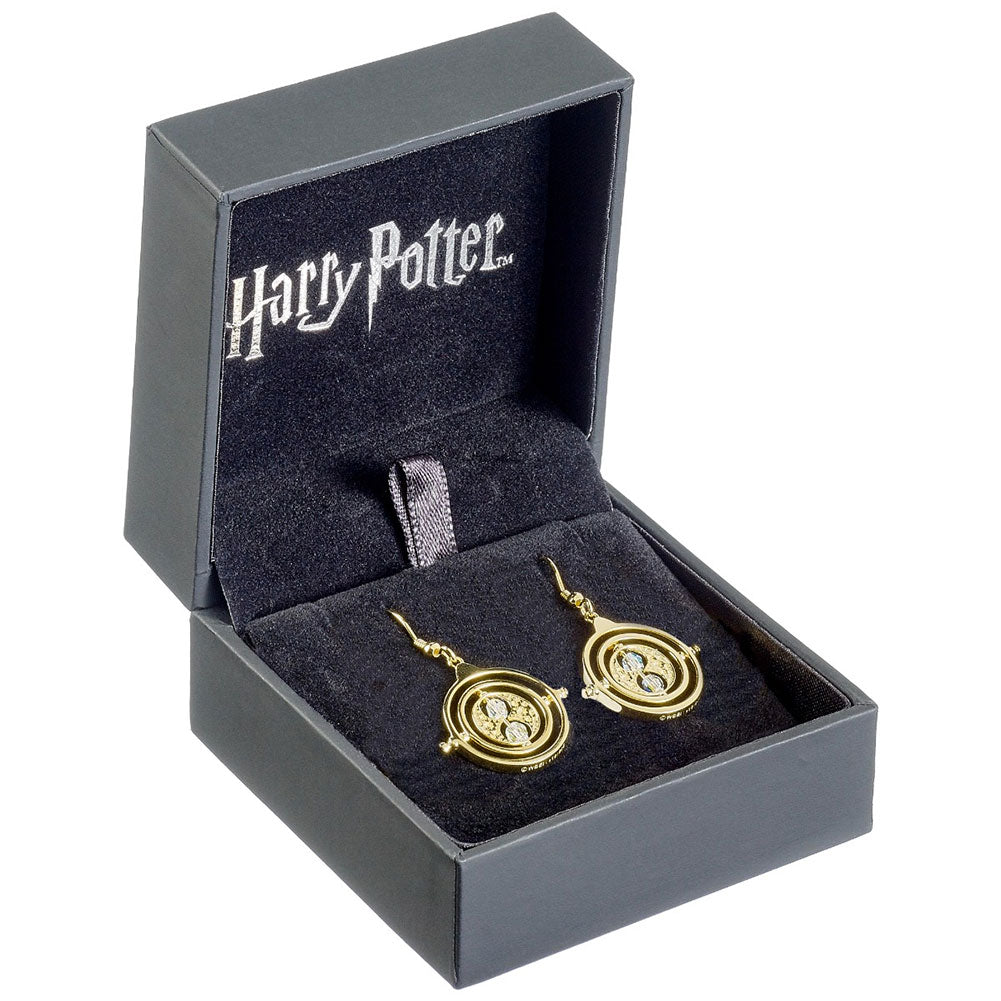 Official Harry Potter Gold Plated Crystal Earrings Time Turner