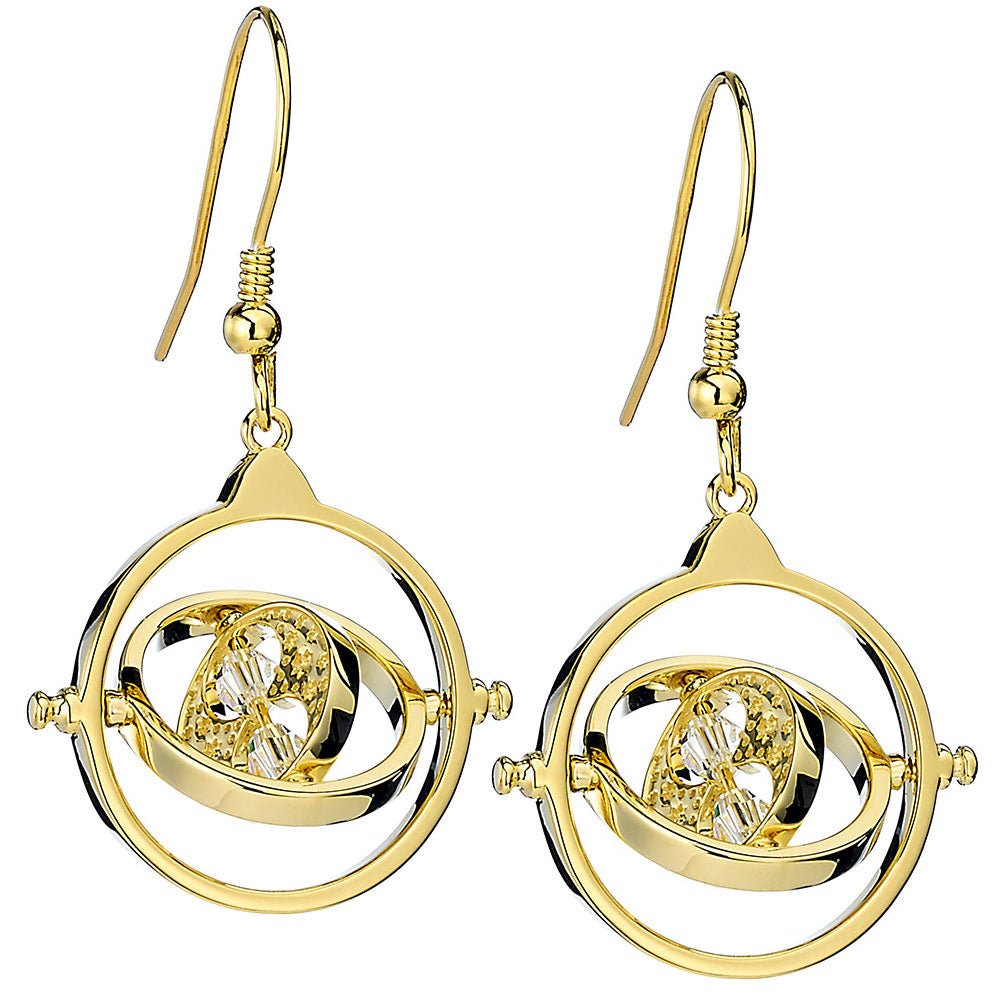 Official Harry Potter Gold Plated Crystal Earrings Time Turner