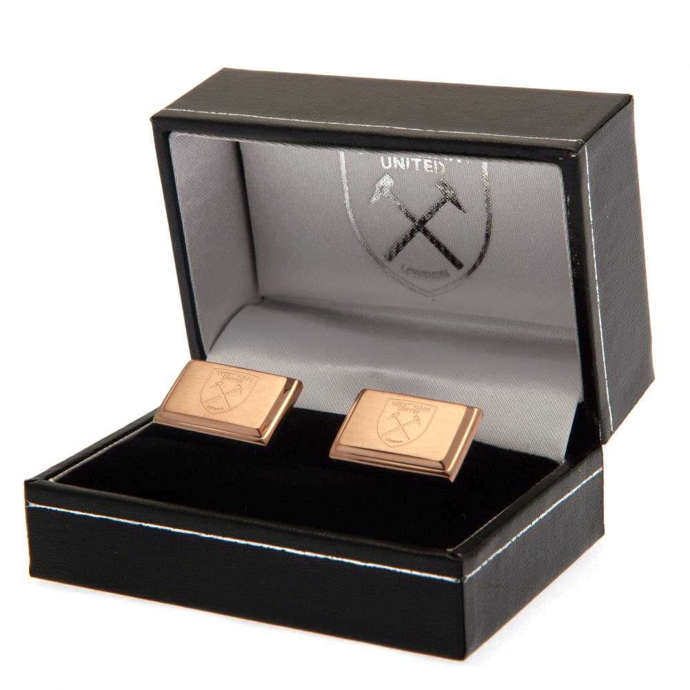 Official West Ham United FC Rose Gold Plated Cufflinks