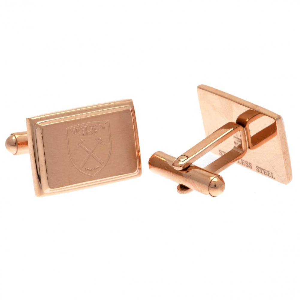 Official West Ham United FC Rose Gold Plated Cufflinks