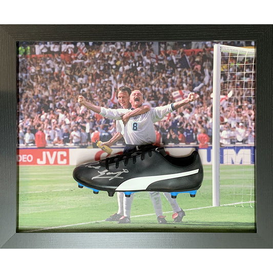 Official England FA Gascoigne Signed Boot (Framed)