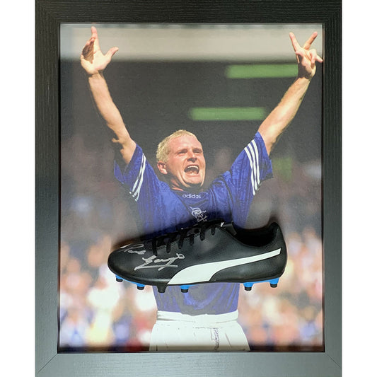 Official Rangers FC Gascoigne Signed Boot (Framed)