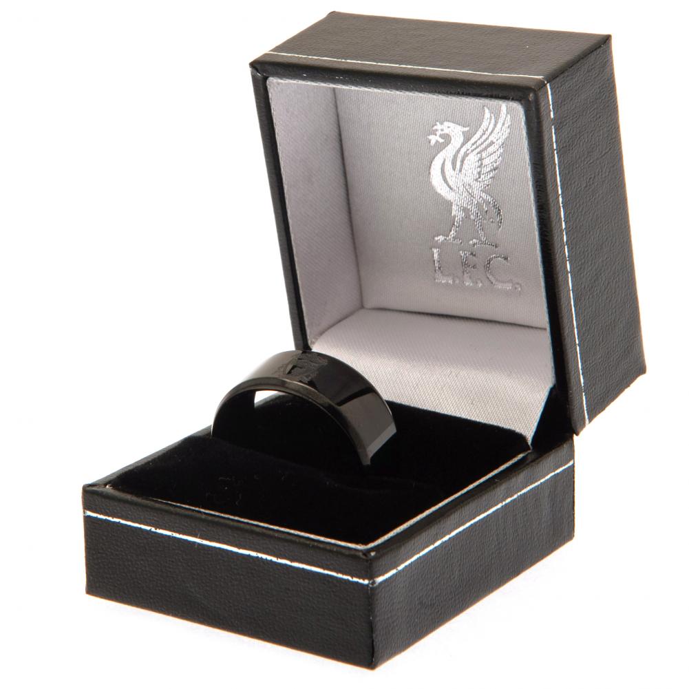 Official Liverpool FC Black IP Ring Medium