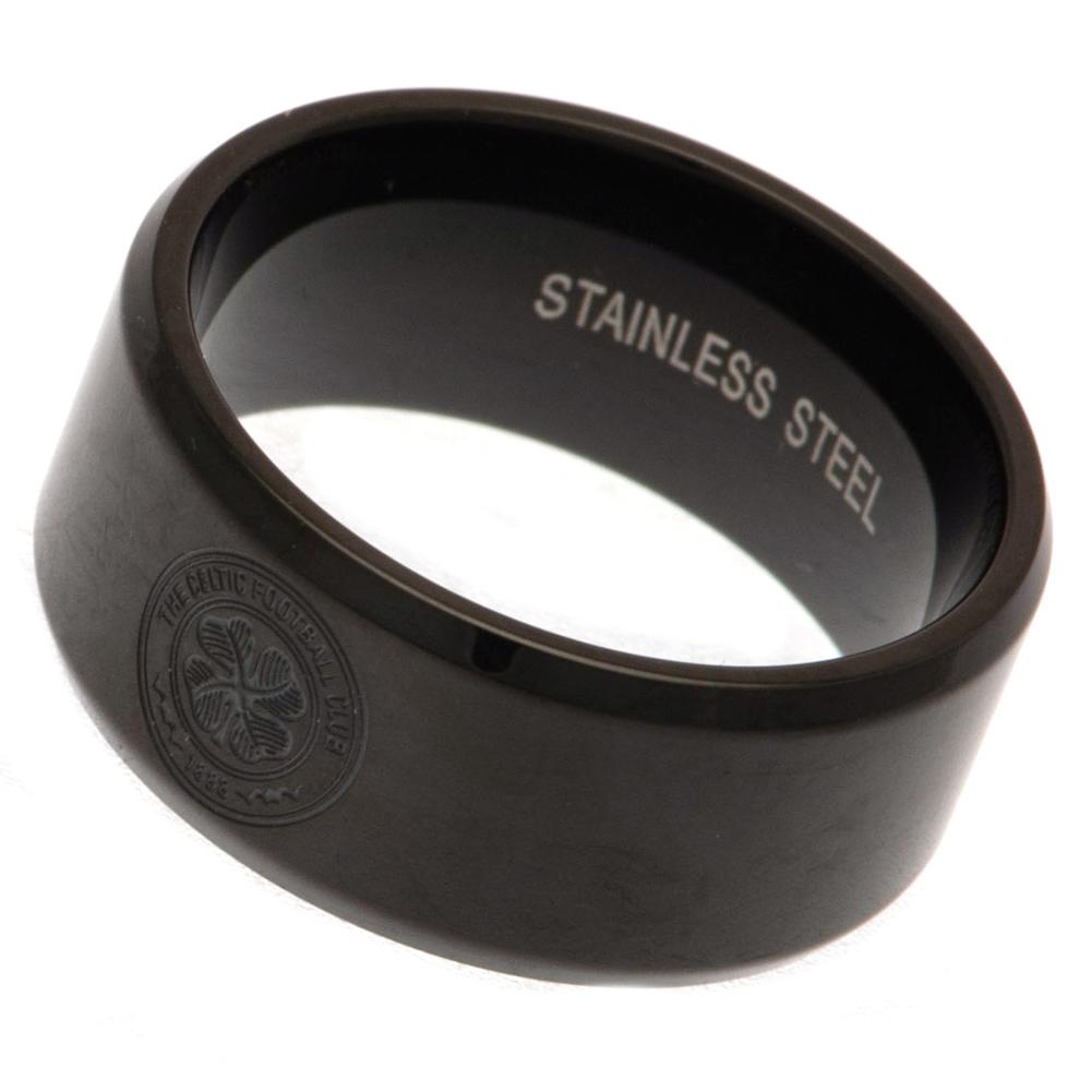 Official Celtic FC Black IP Ring Medium