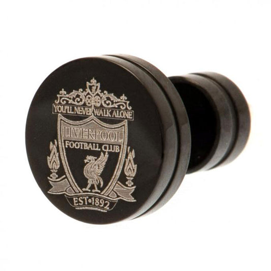 Official Liverpool FC Black IP Plated Stud Earring