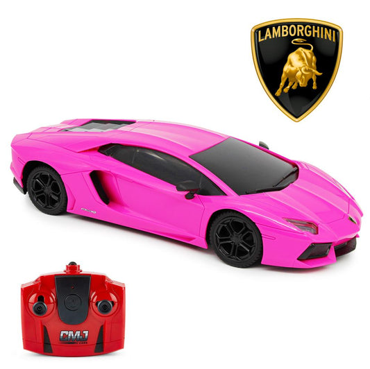 Official Lamborghini Aventador Radio Controlled Car 1:24 Scale Pink