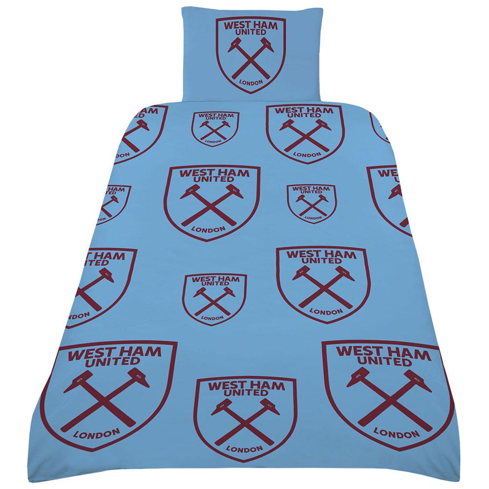 Official West Ham United FC Multi Crest Single Duvet Set