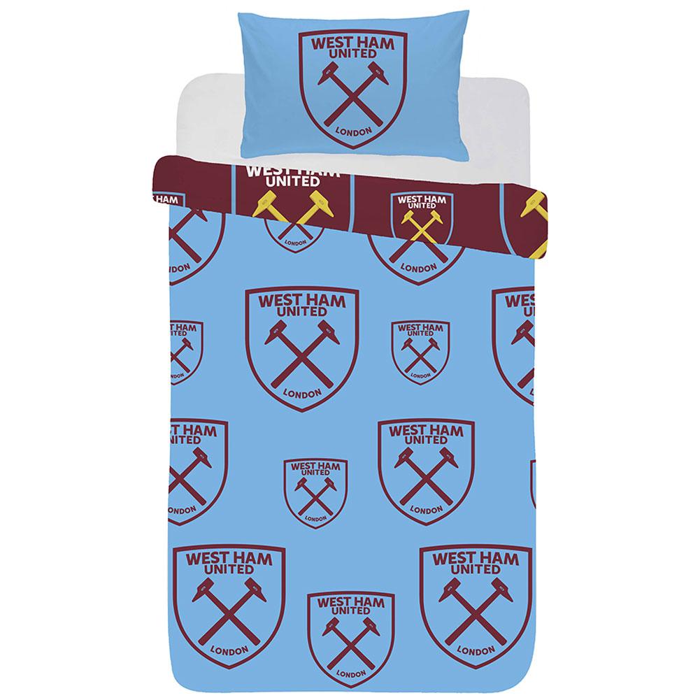 Official West Ham United FC Multi Crest Single Duvet Set