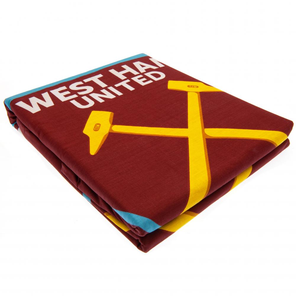 Official West Ham United FC Multi Crest Single Duvet Set