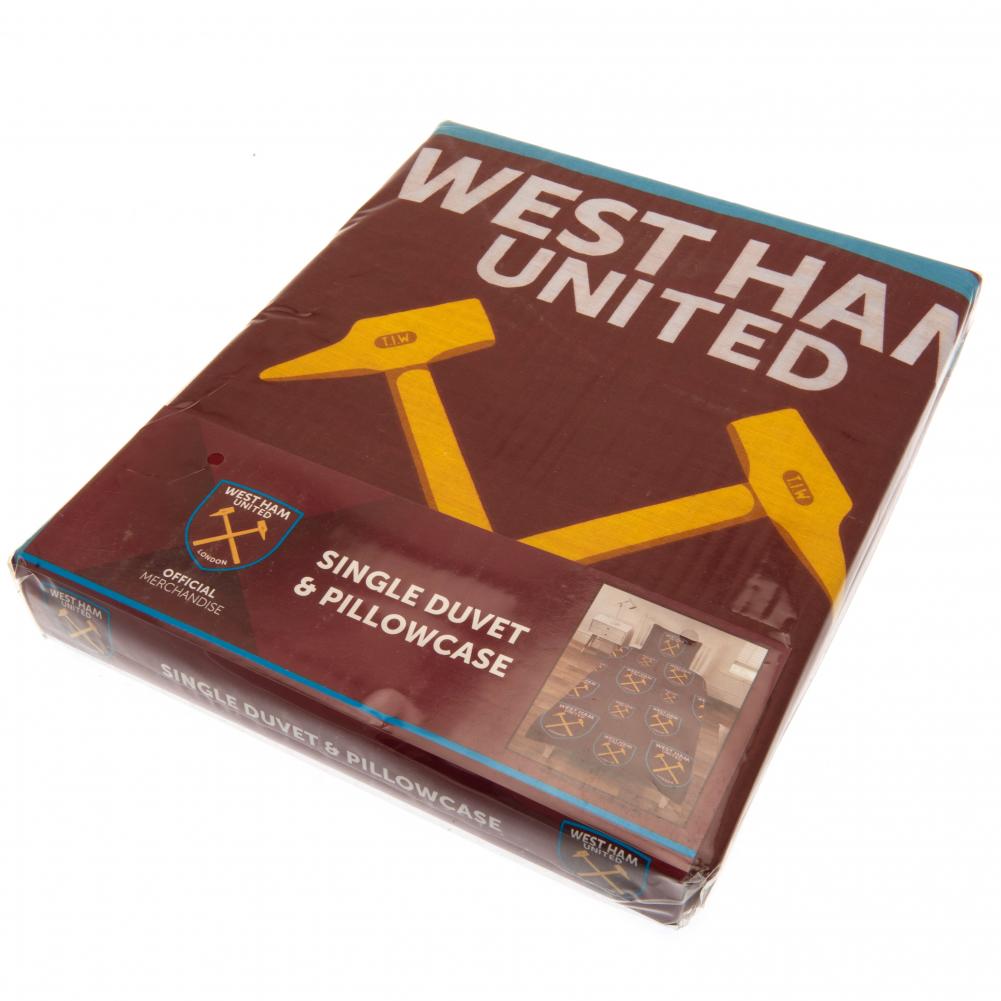 Official West Ham United FC Multi Crest Single Duvet Set