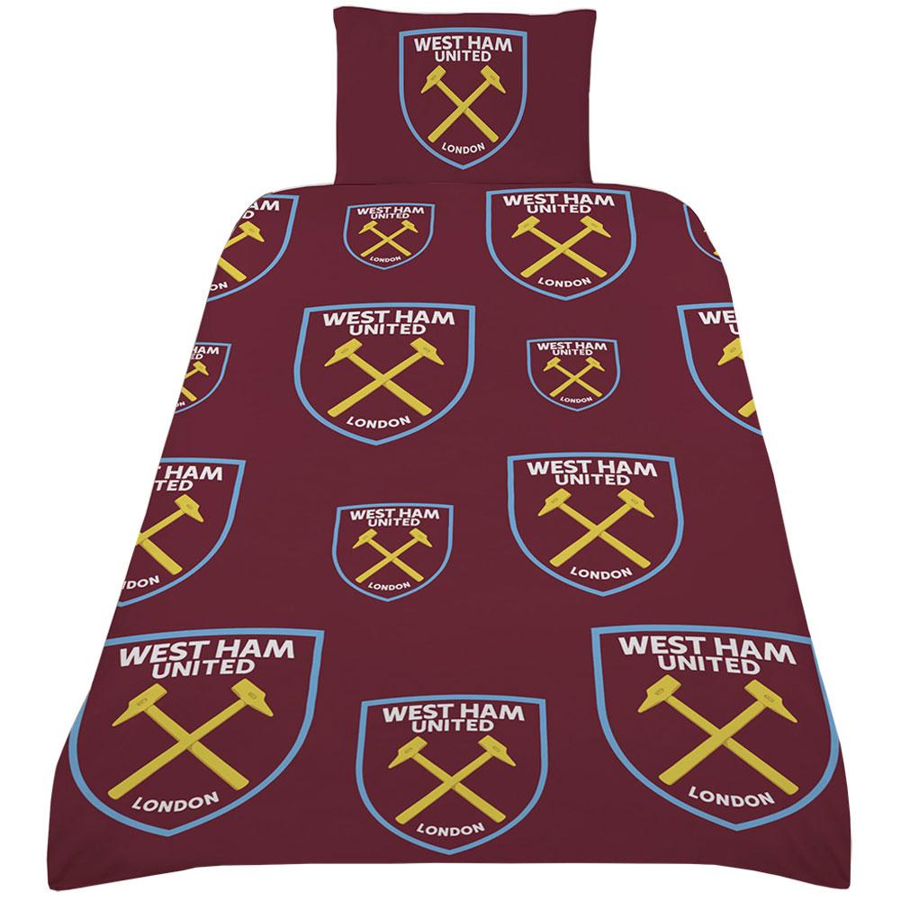 Official West Ham United FC Multi Crest Single Duvet Set