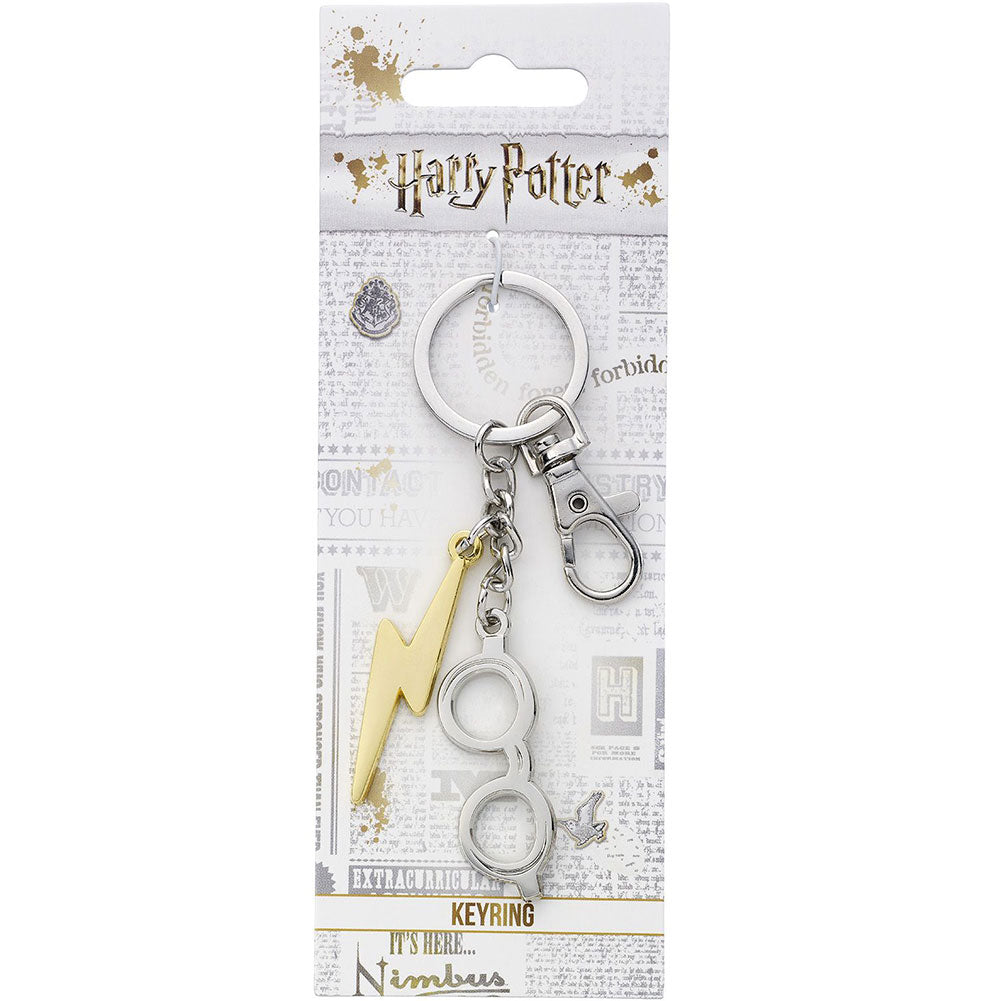 Official Harry Potter Charm Keyring Lightning Bolt & Glasses