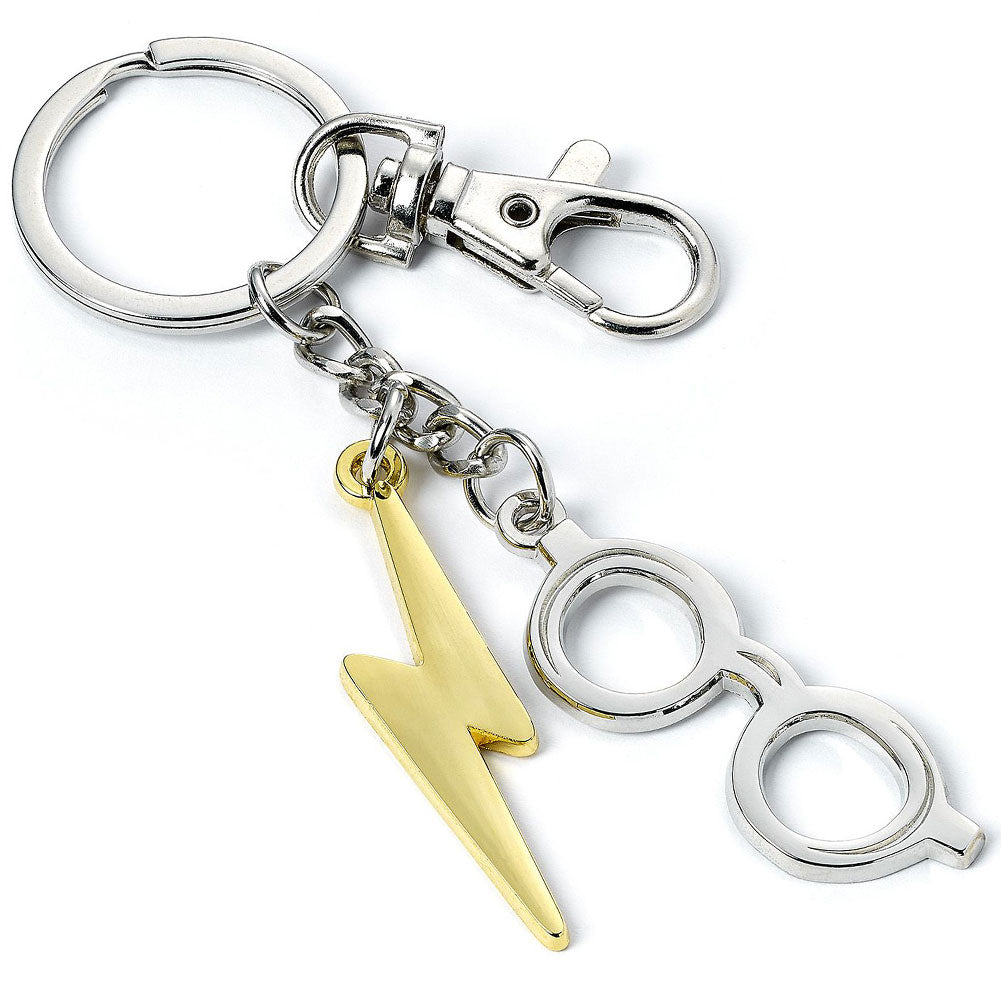 Official Harry Potter Charm Keyring Lightning Bolt & Glasses