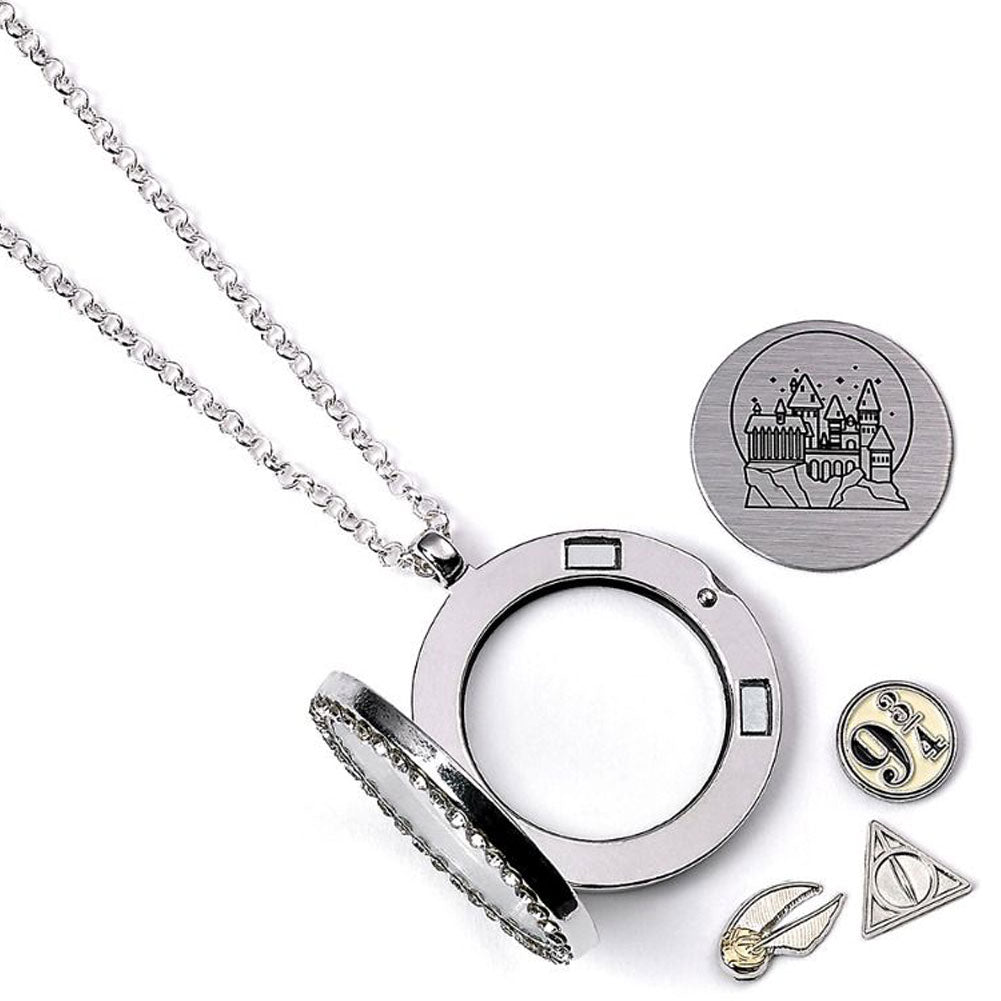 Official Harry Potter Silver Plated Charm Locket Necklace