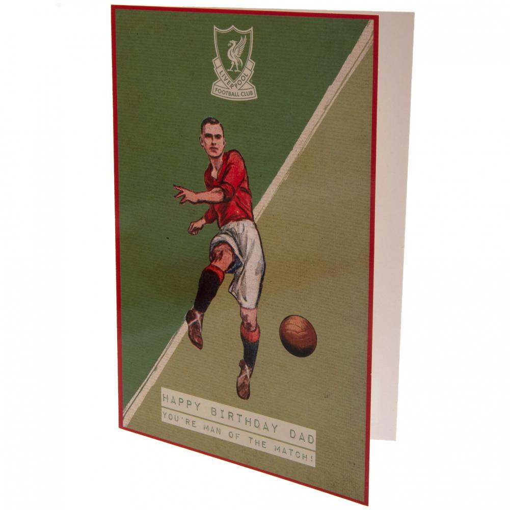 Official Liverpool FC Retro Dad Birthday Card