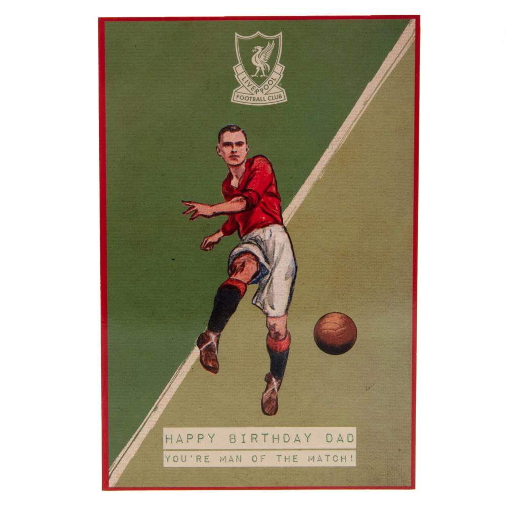 Official Liverpool FC Retro Dad Birthday Card