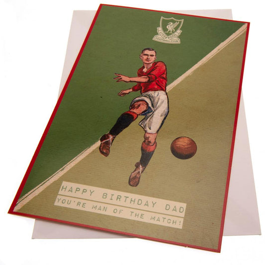 Official Liverpool FC Retro Dad Birthday Card