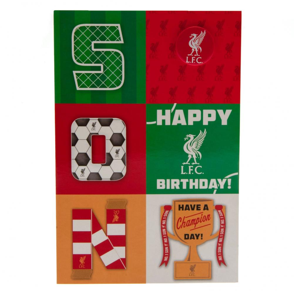 Official Liverpool FC Son Birthday Card