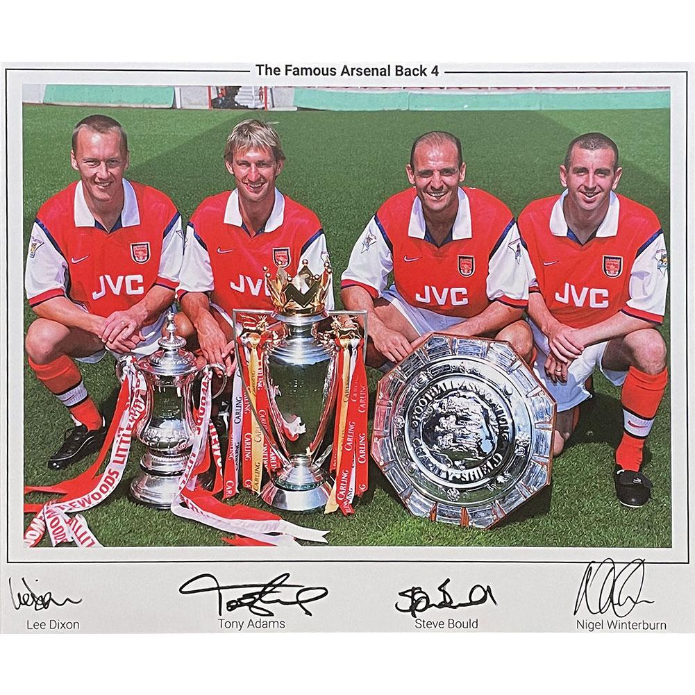 Official Arsenal FC Famous Back 4 Signed Framed Print